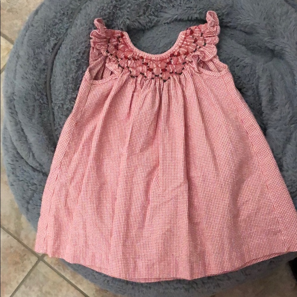 Smocked baby dress roses